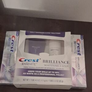 3 pc Crest 3D White Brilliance 2 Step Kit & Toothpaste